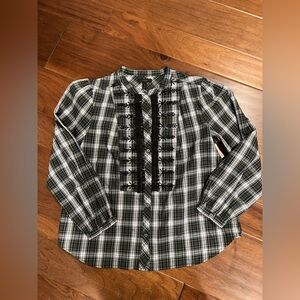 J.Crew plaid embellished button down size M